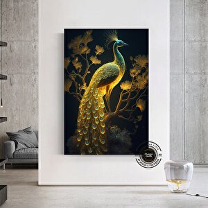 Altın Tavuskuşu Kanvas Tablosu – Ağaçta Altın Tavuskuşu, Asmaya Hazır
