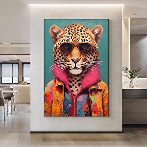 Güneş Gözlüklü Leopar Kanvas; Stilize Leopar Sanatı