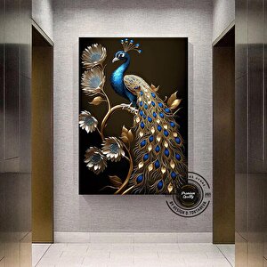 Altın Tavuskuşu Kanvas Tablosu – Ağaçta Altın Tavuskuşu, Asmaya Hazır 50x70 cm