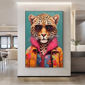 Güneş Gözlüklü Leopar Kanvas; Stilize Leopar Sanatı