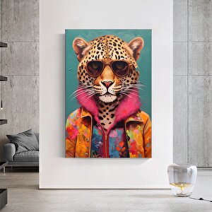 Güneş Gözlüklü Leopar Kanvas; Stilize Leopar Sanatı