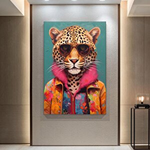 Güneş Gözlüklü Leopar Kanvas; Stilize Leopar Sanatı