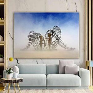 İç Çocuk Kanvas; Parlayan Heykel; Soyut İnsan Formu 70x100 cm