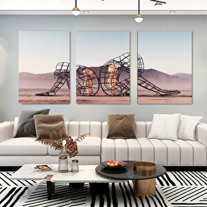 Sırt Sıra Çeviren İki Kişi Kanvas; İç Çocuk Temalı Duvar Sanatı; Asmaya Hazır 60x120 cm