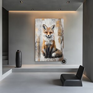 Vahşi Tilki Kanvas Tablo, Yatak Odası Ve Çocuk Odası İçin Orman Temalı Tilki Dekoru