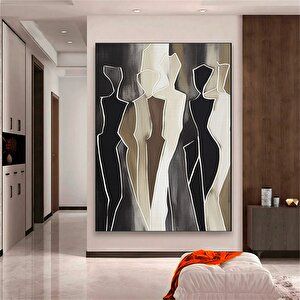 Toprak Tonlu Soyut Resim; Kahverengi Dokulu Kanvas Sanatı; Oturma Odası İçin Büyük Duvar Dekoru; Mod