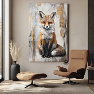 Vahşi Tilki Kanvas Tablo, Yatak Odası Ve Çocuk Odası İçin Orman Temalı Tilki Dekoru 70x100 cm