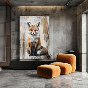Vahşi Tilki Kanvas Tablo, Yatak Odası Ve Çocuk Odası İçin Orman Temalı Tilki Dekoru