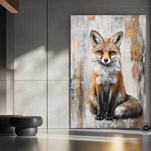 Vahşi Tilki Kanvas Tablo, Yatak Odası Ve Çocuk Odası İçin Orman Temalı Tilki Dekoru
