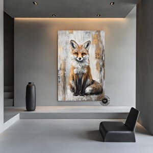 Vahşi Tilki Kanvas Tablo, Yatak Odası Ve Çocuk Odası İçin Orman Temalı Tilki Dekoru