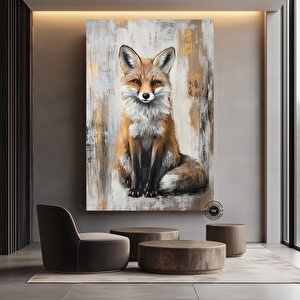 Vahşi Tilki Kanvas Tablo, Yatak Odası Ve Çocuk Odası İçin Orman Temalı Tilki Dekoru 150x250 cm