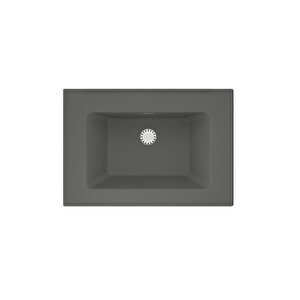 Zenith 65 Etajerli Gri Granit Banyo Lavabosu 65x45