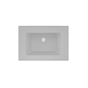 Zenith 65 Etajerli Beyaz Granit Banyo Lavabosu 65x45