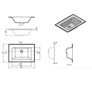 Zenith 65 Etajerli Beyaz Granit Banyo Lavabosu 65x45