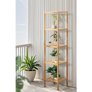 Bambu 5 Raflı Çok Amaçlı Organizer Mutfak Rafı Banyo Düzenleyici Raf Mio-002