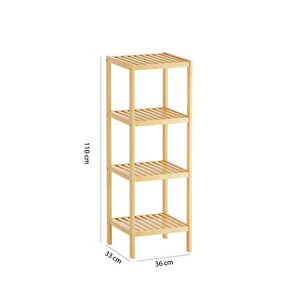 Bambu 4 Raflı Çok Amaçlı Organizer Mutfak Rafı Banyo Düzenleyici Raf Mio-003