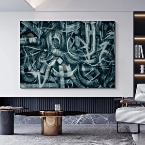 Graffiti Geri Fırça Darbeleri Soyut Kanvas Duvar Sanatı. Sokak Sanatı. Graffiti Kanvas Baskısı. 80x120 cm