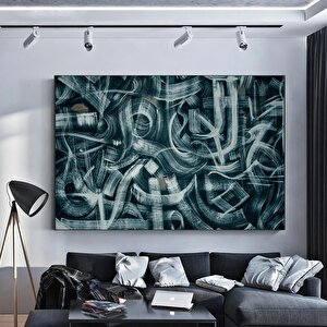 Graffiti Geri Fırça Darbeleri Soyut Kanvas Duvar Sanatı. Sokak Sanatı. Graffiti Kanvas Baskısı. 80x120 cm