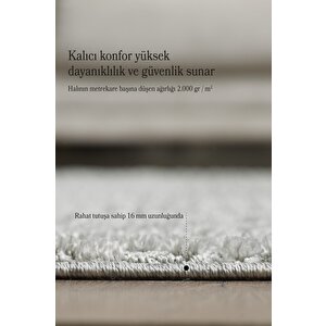 Yumuşak Peluş Tüylü İskandinav Desenli Kabarık Bukleli Gri Renkli Halı