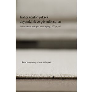 Modern Tasarımlı Salon  Mutfak  Koridor Halısı  Düz Saçaklı Bej Renkli