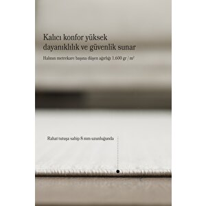 Modern Tasarımlı Salon  Mutfak  Koridor Halısı  Düz Saçaklı Krem Renkli