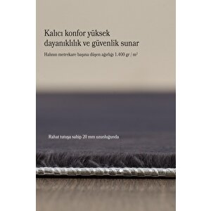 Modern Saçaklı Kaymaz Taban Tavşan Tüyü Kolay Temizlenebilir Yıkanabilir Salon Oturma Odası Yolluk Mutfak Halısı Gri Renk