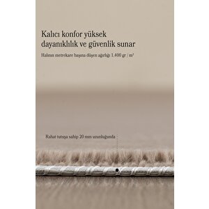 Modern Saçaklı Kaymaz Taban Tavşan Tüyü Kolay Temizlenebilir Yıkanabilir Salon Oturma Odası Yolluk Mutfak Halısı Açık Kahverengi R