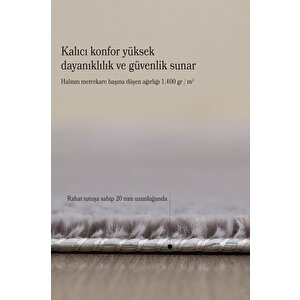 Modern Saçaklı Kaymaz Taban Tavşan Tüyü Kolay Temizlenebilir Yıkanabilir Salon Oturma Odası Yolluk Mutfak Halısı Açık Gri Renk