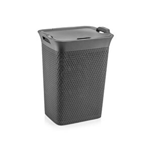 Sy-4630 Plastik Safir Kirli Çamaşır Sepeti 55 Lt Antrasit