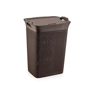 Sy-4630 Plastik Safir Kirli Çamaşır Sepeti 55 Lt Kahverengi