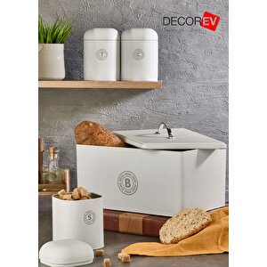 Ekmek Saklama Kabi Ve Baharatlik 3lü Seti̇ Krem