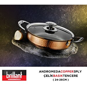 Bri̇llant 3 Ply Tencere Clk-tn-5980 Andromeda Copper Basik 26cm