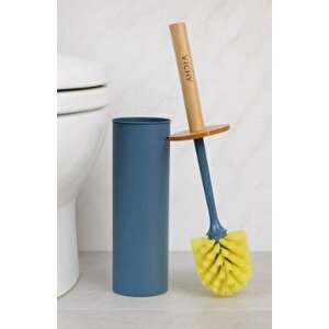 Mavi̇ Silindir Bambu Saplı Klozet Fırçası Vch-6607