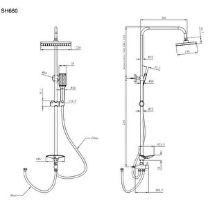 Sh660g Gold Tepe Duş Sistemi
