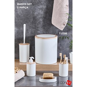 Banyo Seti̇  5 Parça  Beyaz  Dc-6360