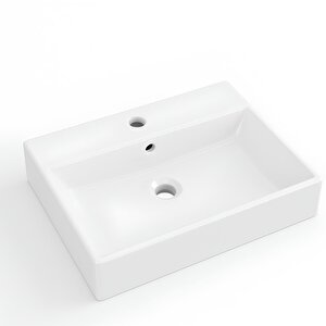 Turavit Vega Dikdötgen Beyaz Delikli Lavabo 80x45 Cm Vg0080