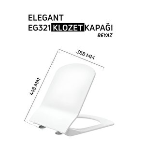 Creavit Elegant Beyaz Kanalsız Asma Klozet Eg321, Creavit Elegant Duroplast Yavaş Kapak