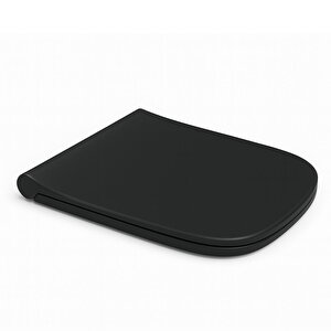 Turavit Luna Kanalsız Mat Siyah Asma Klozet Ln5610s, Luna Mat Siyah Duroplast Yavaş Kapak