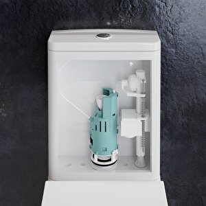 Seramiksan Bold Antrasit Kanalsız Duvara Sıfır Klozet Takımı A091030h, Bold Antrasit Duroplast Yavaş Kapak