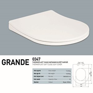 Turavit Rondo Rita Beyaz Kanalsız Açık Montaj Asma Klozet Rnd5516, Nkp Grande Yavaş Kapak