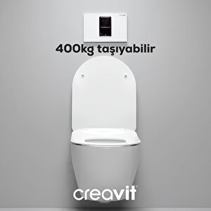 Free Beyaz Kanalsız Asma Klozet Fe322, Creavit Free Duck Duroplast Yavaş Kapak
