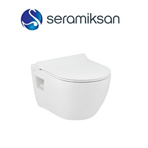 Seramiksan Ocean Beyaz Kanalsız Asma Klozet A031181h, Nkp Yavaş Kapak, Creavit Terra Gömme Rezervuar Set