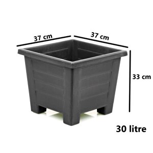Omnipazar  Sy-5848 Dekoratif Plastik Kare Ayaklı Saksı 30 Litre No 5