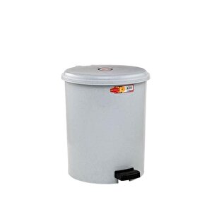 Omnipazar Sy-4231 Gri Pedallı Yuvarlak Çöp Kovası İç Kovalı 15 Litre