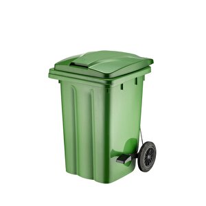 Omnipazar Sy-6504 Pedallı Tekerlekli Kapaklı Çöp Konteyneri 80 Lt Yeşil