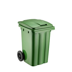 Omnipazar Sy-6502 Tekerlekli Kapaklı Plastik Çöp Konteyneri 80 Lt Yeşil
