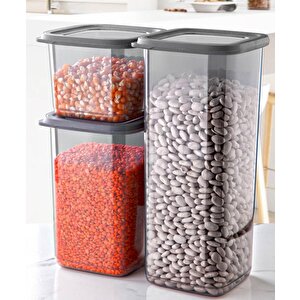 Sy-2734 Fresca Kare Erzak Saklama Kabı Sert Kapak 3'lü Set