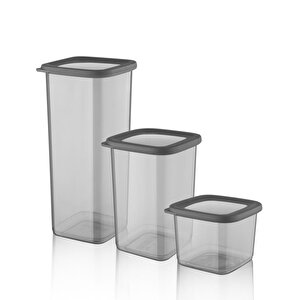 Sy-2735 Fresca Kare Erzak Saklama Kabı Silikon Kapak 3'lü Set