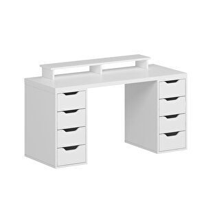 Alen 150 Cm 8 Çekmeceli Çalışma & Oyuncu Masası - Beyaz