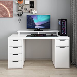 Alen 150 Cm 5 Çekmeceli Dolaplı Çalışma & Oyuncu Masası - Beyaz 150 cm